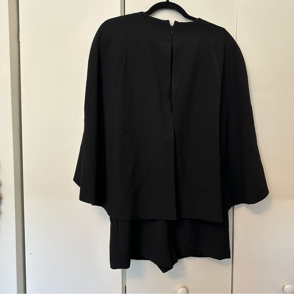 BCBGMAXAZRIA Cape Romper | Black - Picture 6 of 8